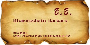 Blumenschein Barbara névjegykártya